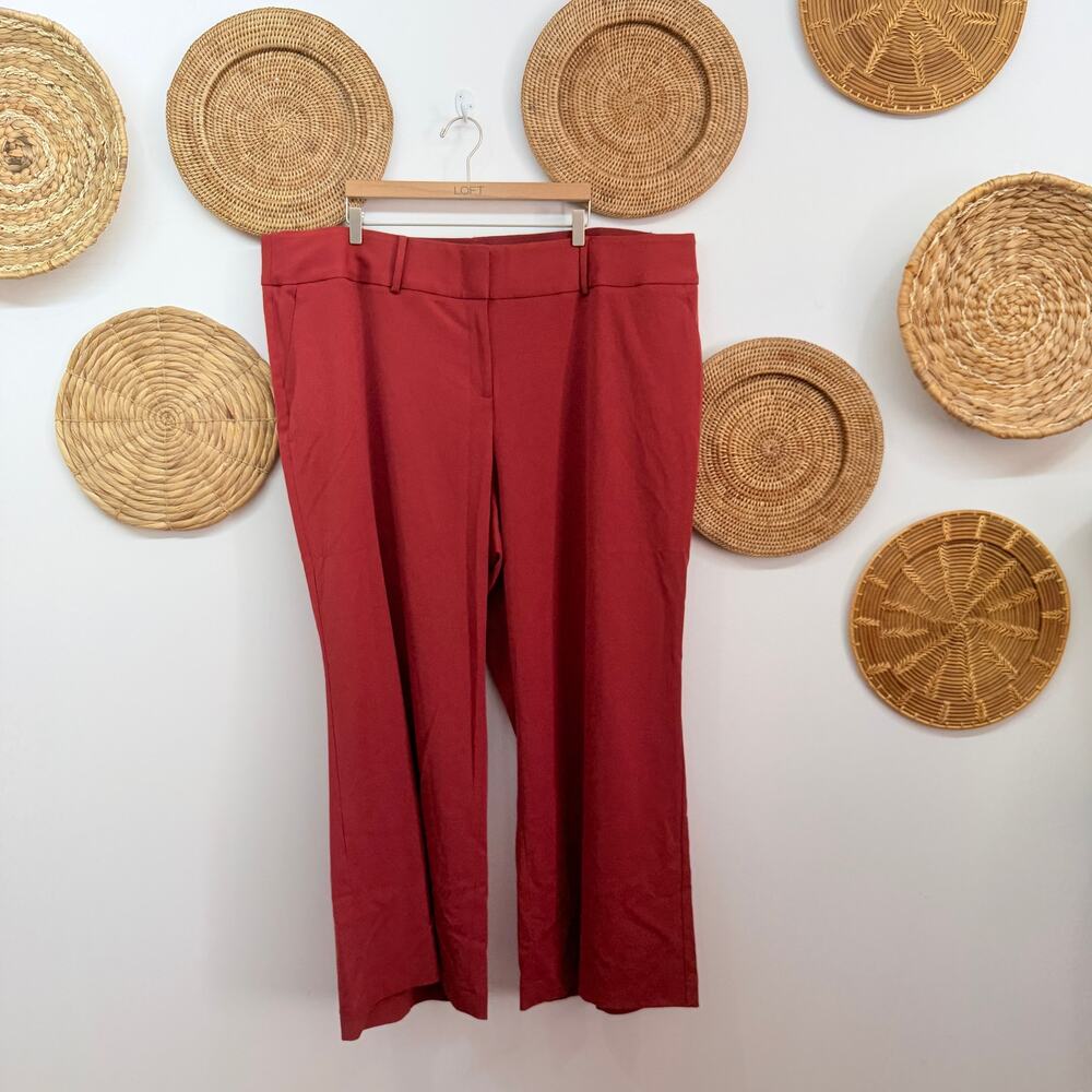 Lane Bryant Red Wide Leg Trousers Dress Pants Plus Size 28